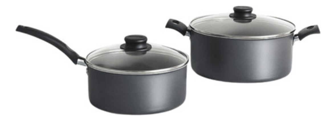 Bateria De Cocina Tramontina Turim 9 Piezas Color Negro