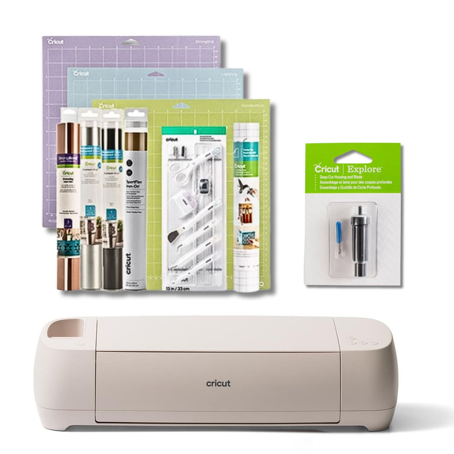 Cricut Explore 4 con Kit esencial de inicio y Cuchilla de corte profundo