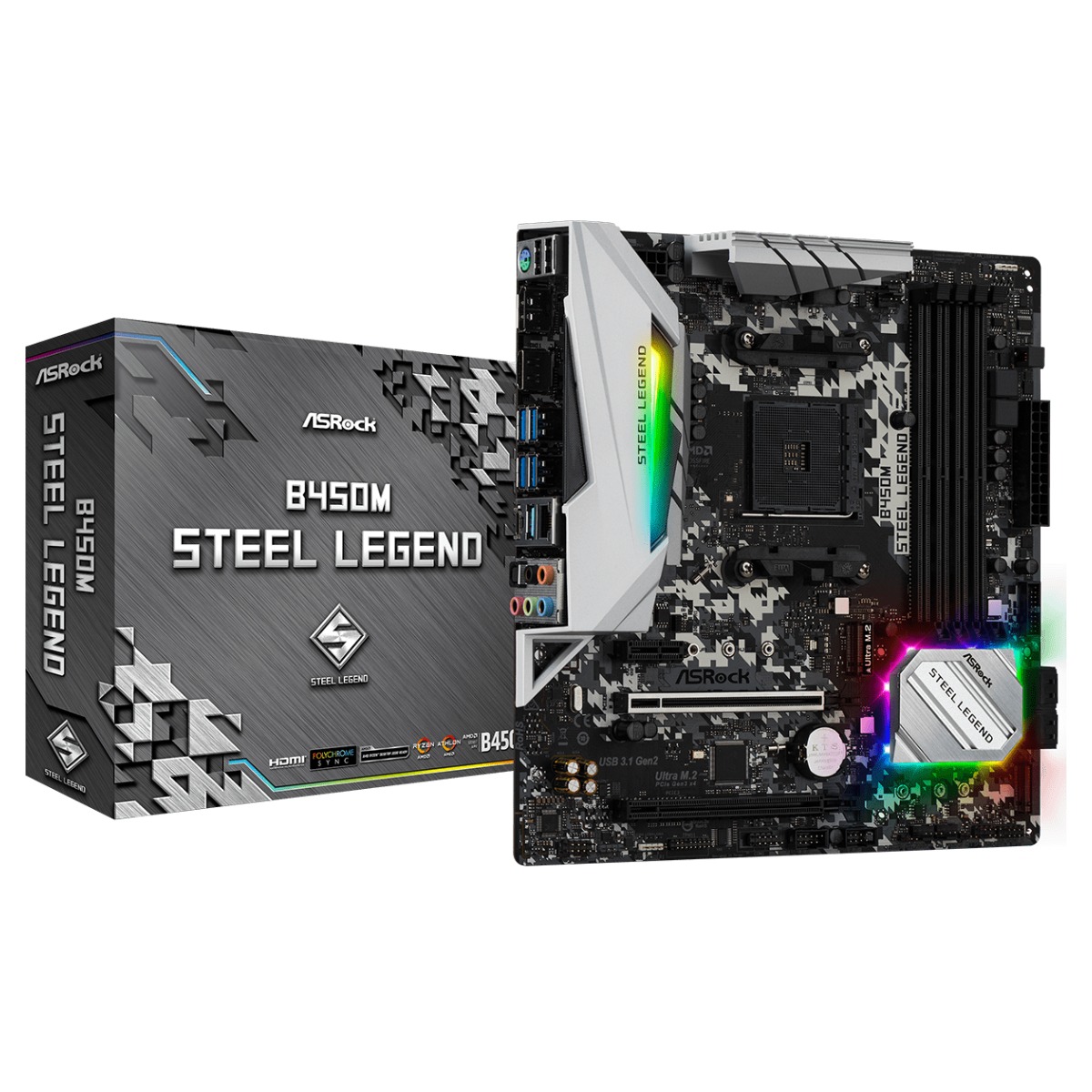 Mother Asrock B450m Am4 Ddr4 Steel Legend