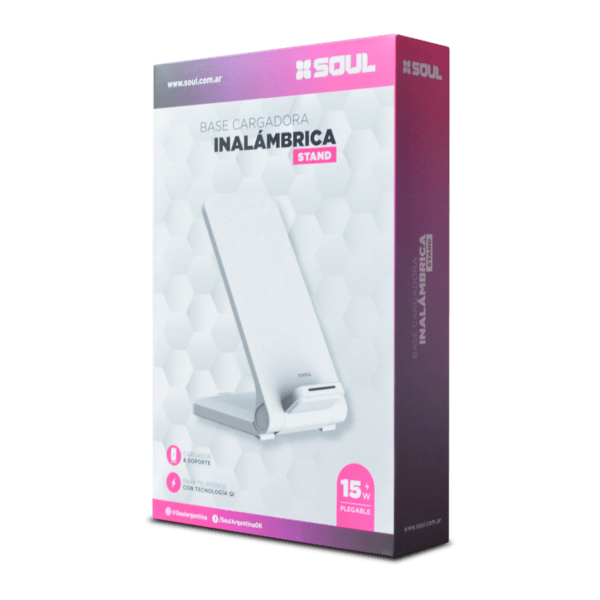 Carg. Inalambrico S100 STAND Plegable 15W Blanco