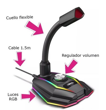 MICROFONO GAMER SOUL PLAYER USB FLEXIBLE XMIC 350 R