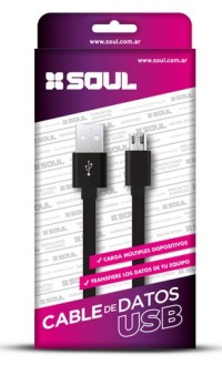 CABLE USB SOUL CLASICO 2 METROS, MICRO USB