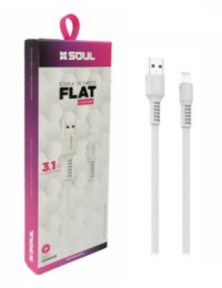 CABLE USB SOUL FLAT NEW REFORZADO TYPE CLIGHITNING BLANCO TYPO C