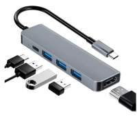 ADAPTADOR MULTI HUB USB 5EN1 USB A USB+HDMI 4K
