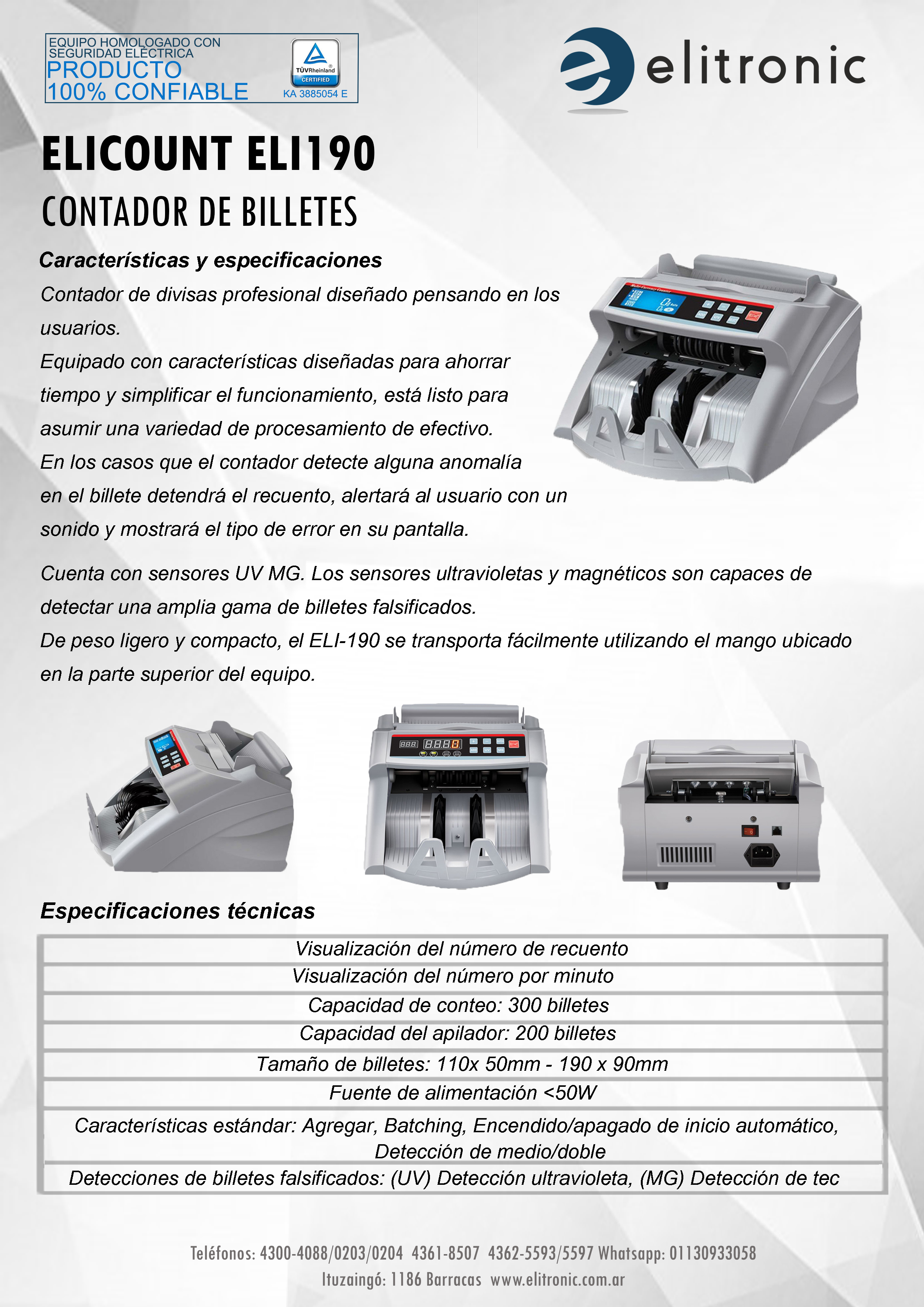CONTADOR DE BILLETES ELICOUNT ELI-190