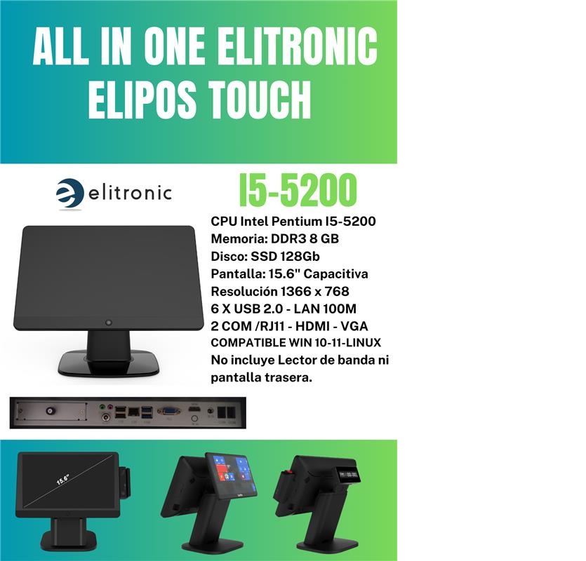 PC ALL IN ONE ELITRONIC ELIPOS I5 PANTALLA 15.6