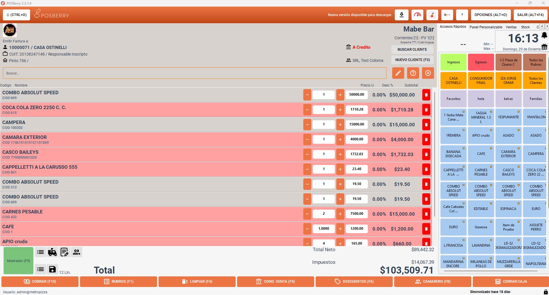 SOFTWARE FACTURACION GOBERRY MOBILE PRO