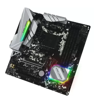 Mother Asrock B450m Steel Legend Amd Am4 Ddr4 Color Negro AMD B450