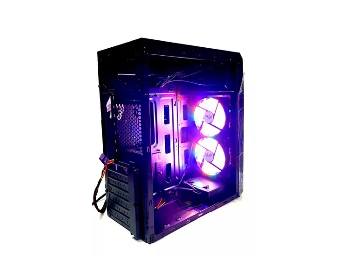 Gabinete PC ATX Mid Tower Gamer Lateral Acrílico 2 Cooler RGB