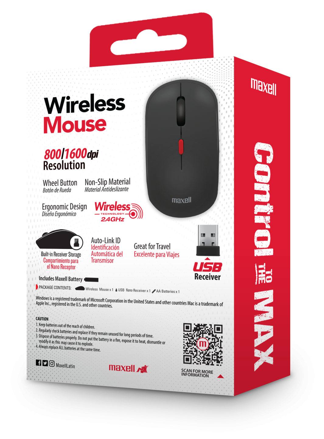 MAXELL MOUSE INALÁMBRICO MOWL-100 NEGRO