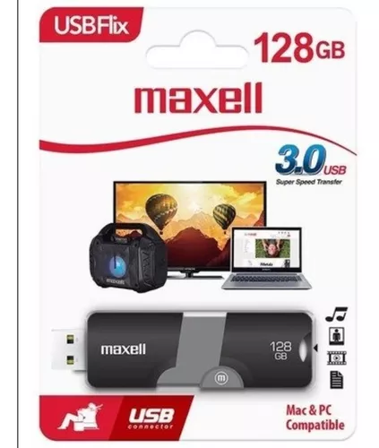 MAXELL PENDRIVE FLIX 128GB 3.0 NEGRO