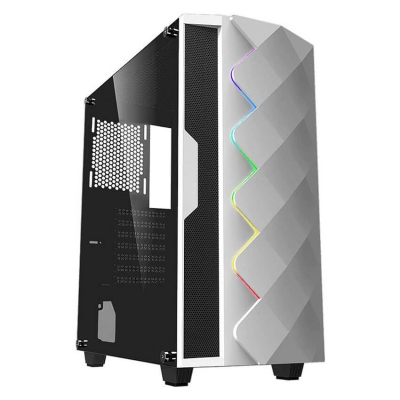 Gabinete Gamer Magnum Tech MT-235GMW LED RGB frontal, Blanco