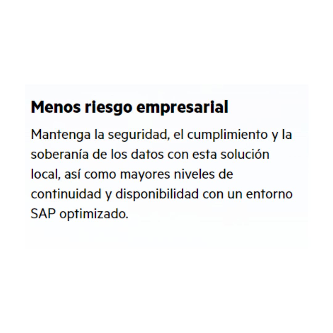 HPE GreenLake para SAP HANA (SI)