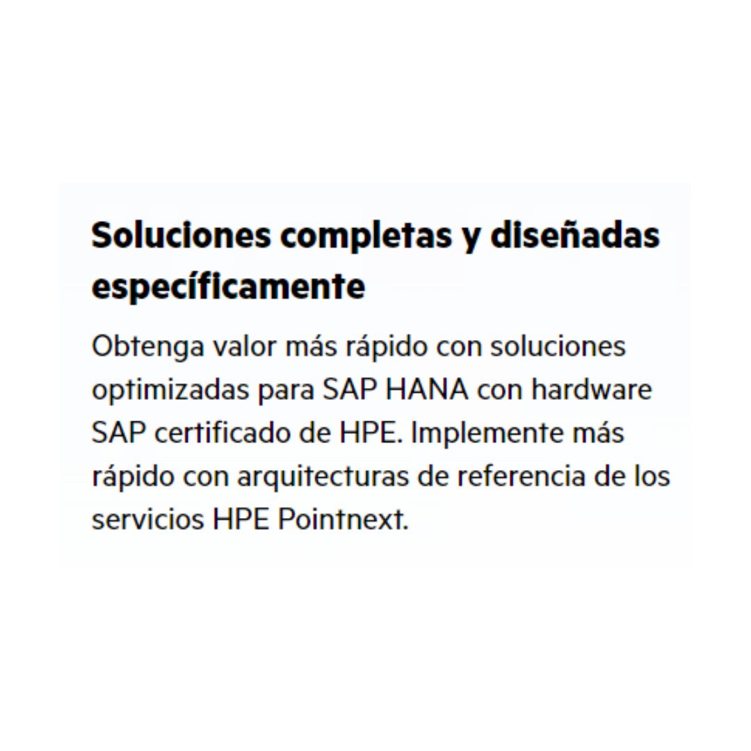 HPE GreenLake para SAP HANA (SI)