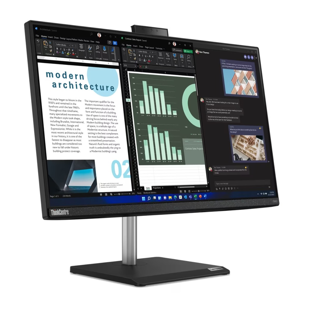 All In One Lenovo ThinkCentre Neo 30A 24, Intel Core I7-1260P, 8Gb, 512Gb, Win 11 Pro