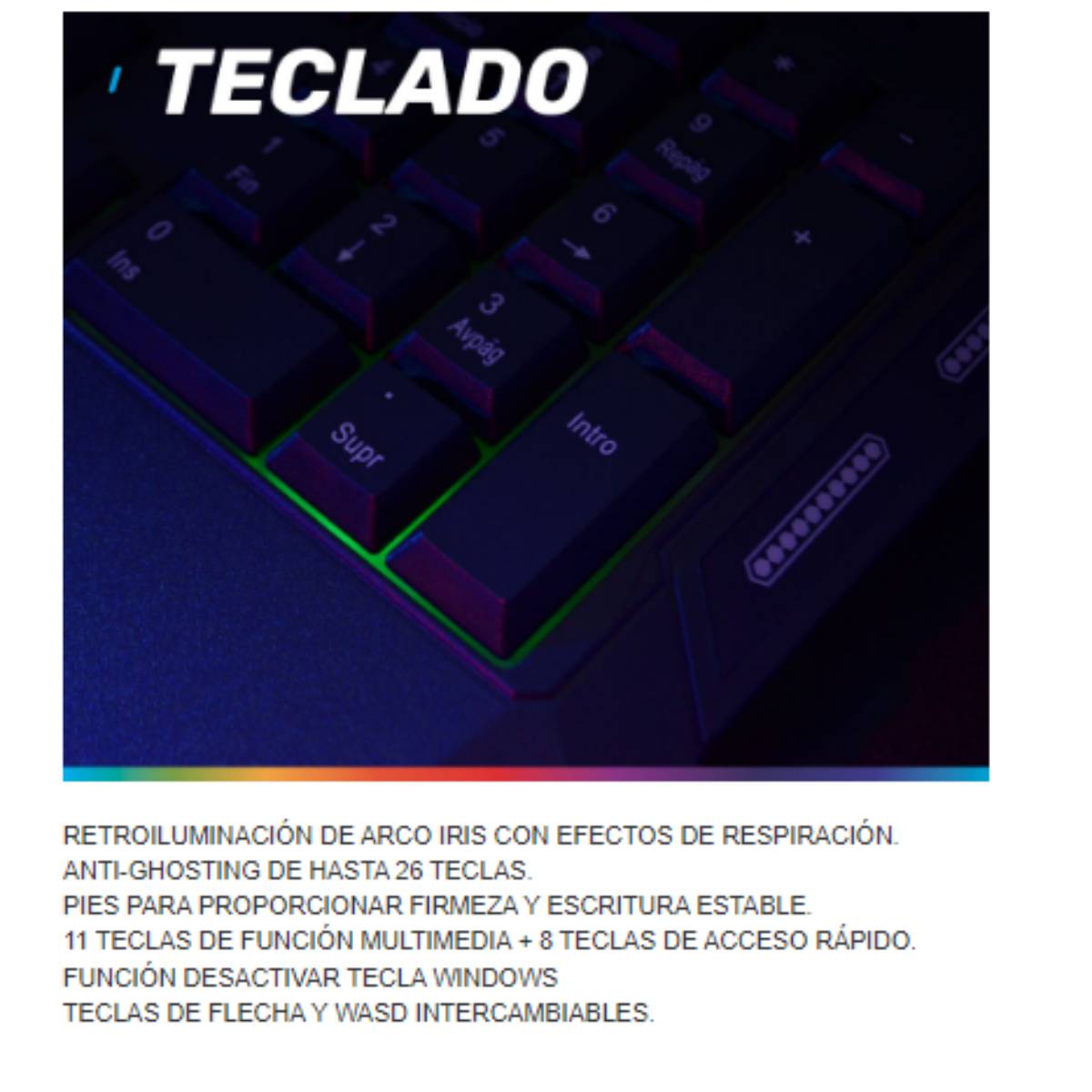 Kit Gamer Teclado , Mouse y Mousepad Aureox ARXP-GC1000, RGB