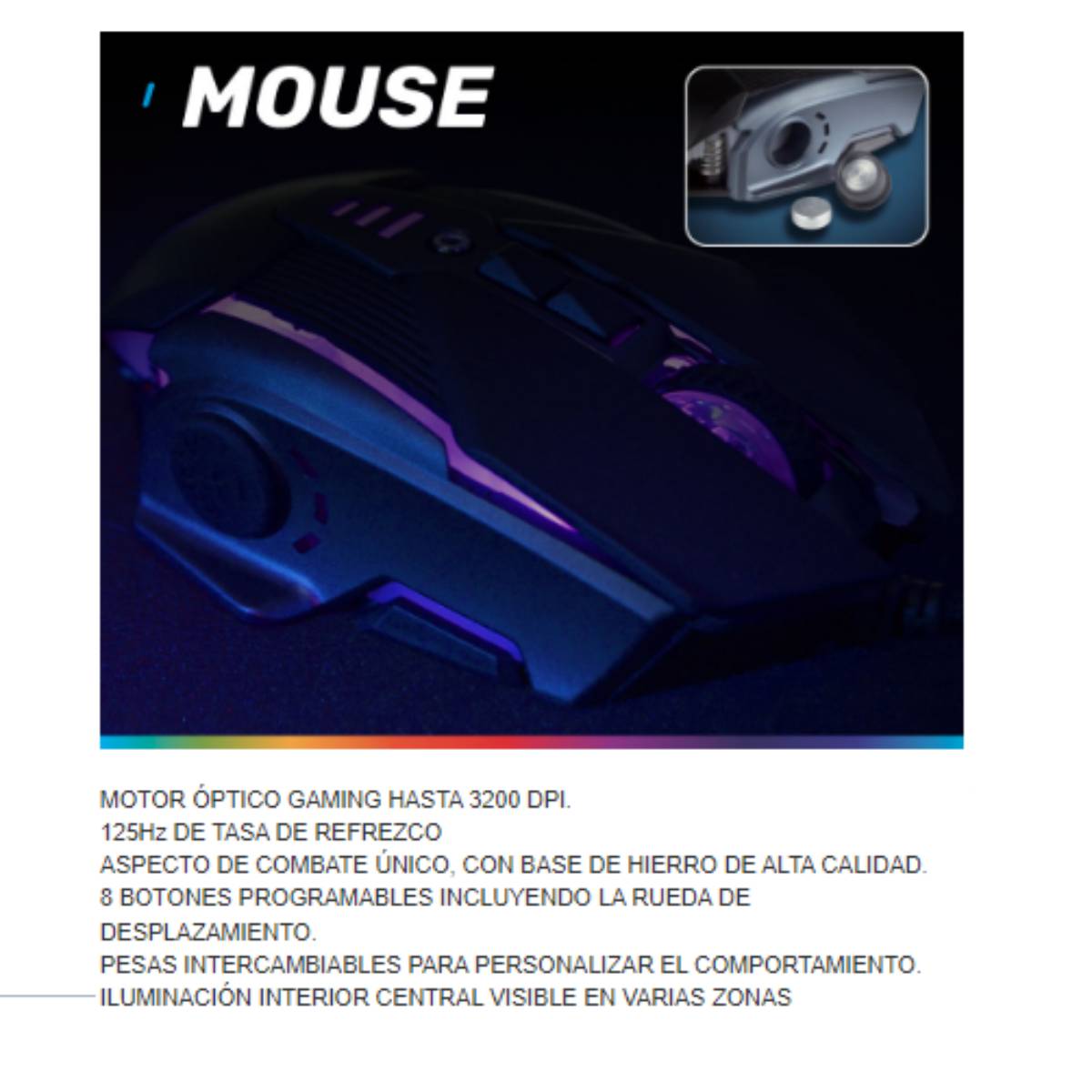 Kit Gamer Teclado , Mouse y Mousepad Aureox ARXP-GC1000, RGB