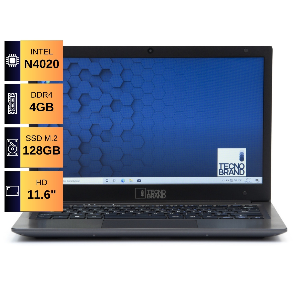 Notebook Tecnobrand Intel Celeron N4020 4GB, 128GB SSD M.2 11.6