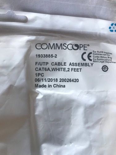 Patch cord Amp 0-1933885-2 P. Cord Cat 6a Ftp 0.60 Blanco